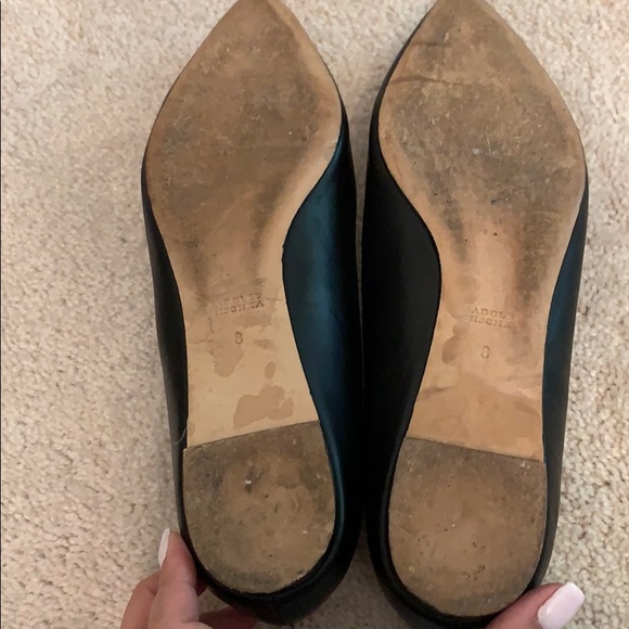 Badgley Mischka black leather flats size 8 - Picture 3 of 3